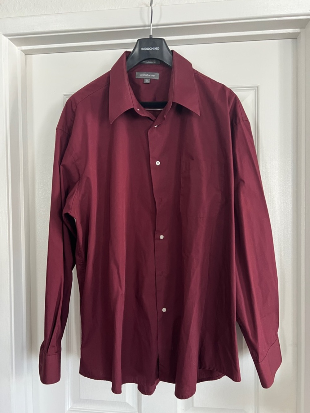 croft & barrow Men's Burgundy Long-Sleeve Dress Shirt